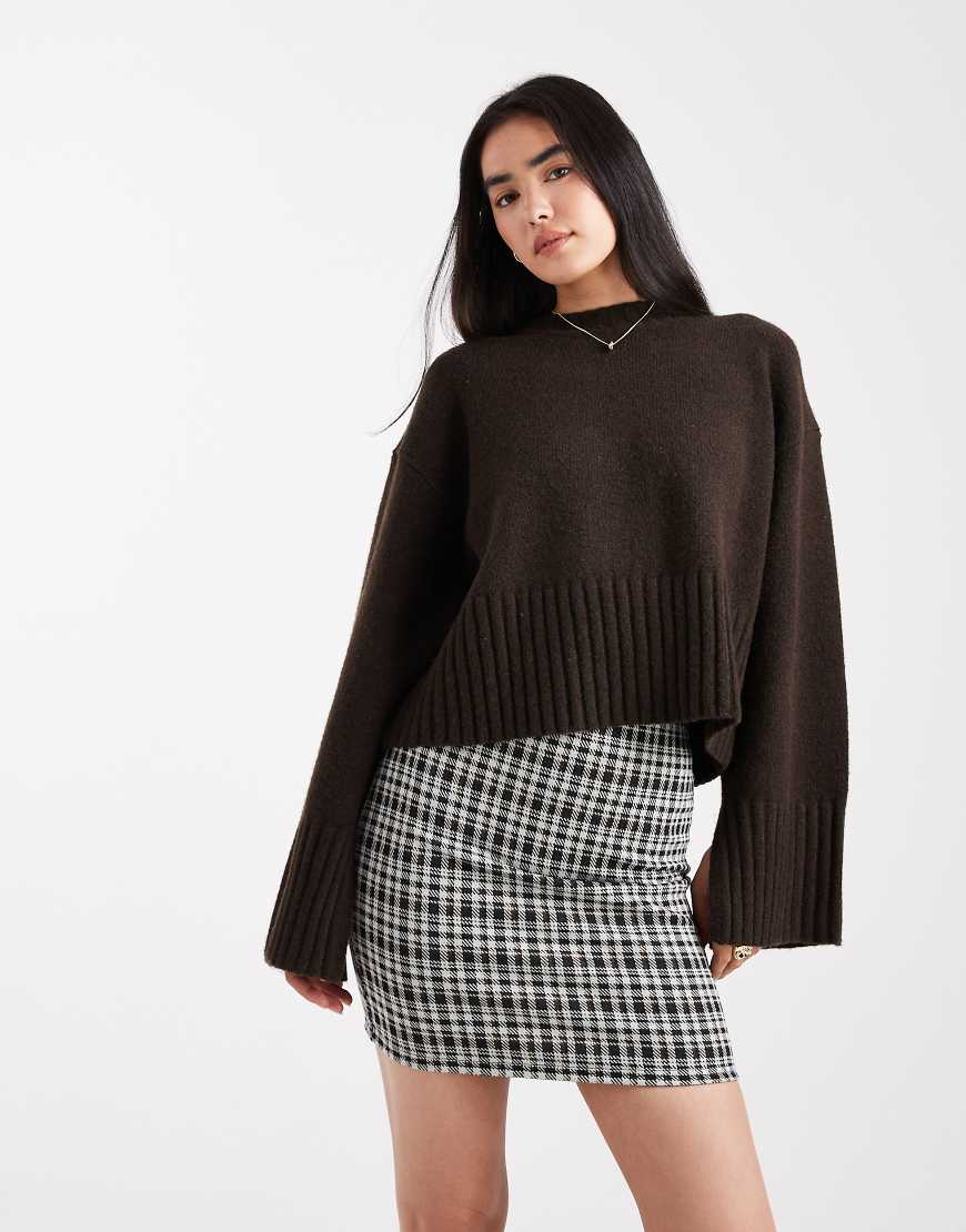 New Look - Karierter Mini-Röhrenrock in Schwarz von New Look