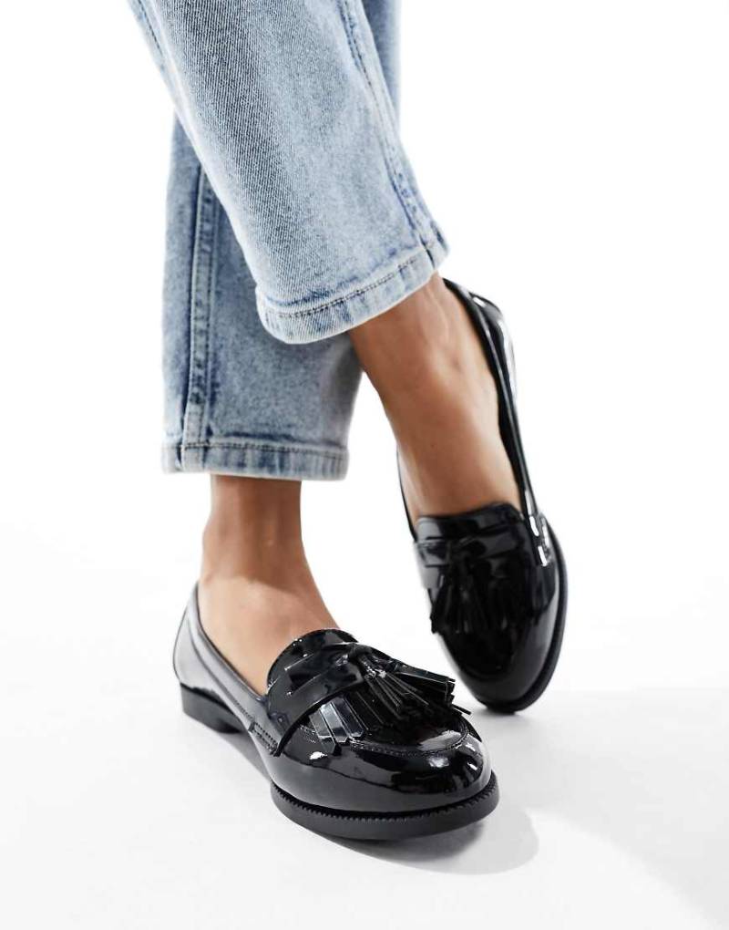 New Look - Loafer in Schwach mit Fransen-Schwarz von New Look