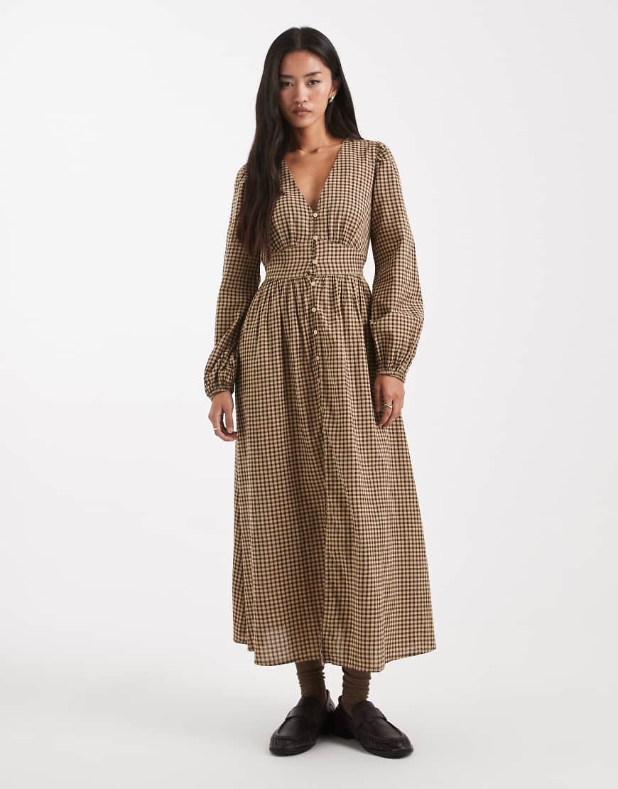 New Look - Midi-Freizeitkleid in kariertem Gelb New Look - Midi-Freizeitkleid in kariertem Gelb von New Look