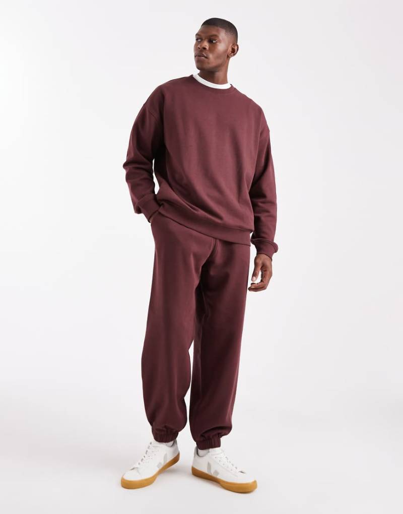New Look - Oversize-Jogginghose in Dunkelbraun, Kombiteil-Brown von New Look