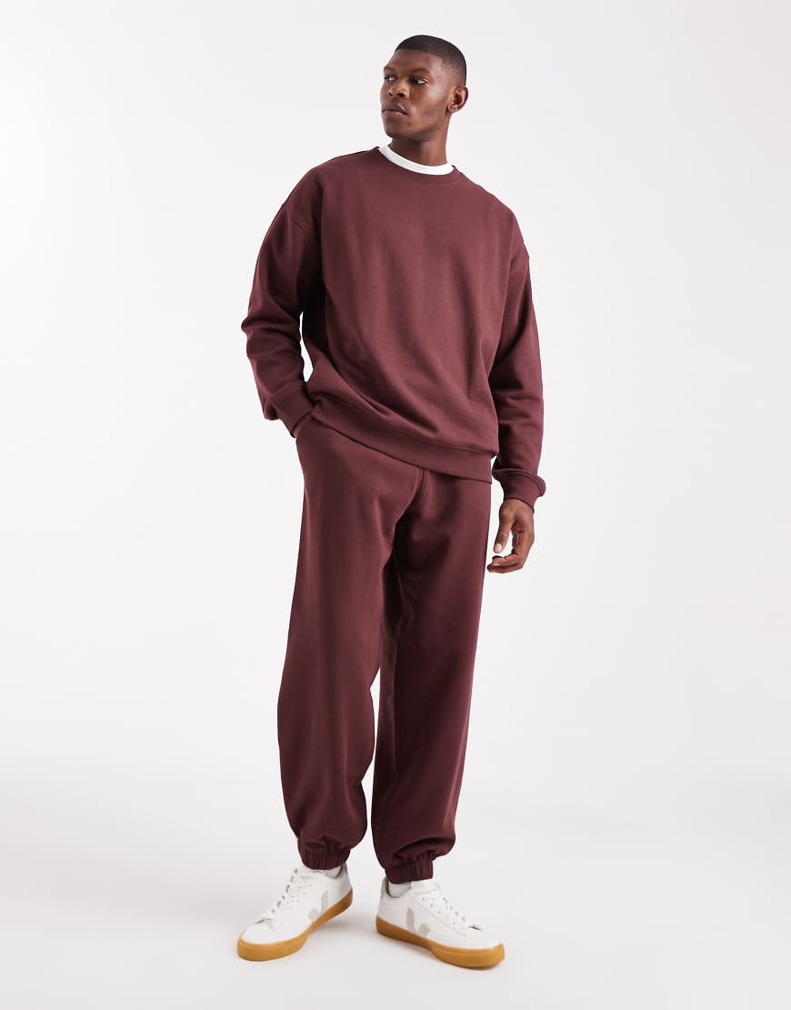 New Look - Oversize-Jogginghose in Dunkelbraun, Kombiteil-Brown von New Look