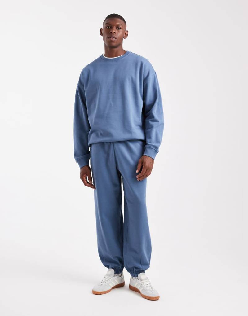 New Look - Oversize-Jogginghose in Mittelblau, 300 g/m², Kombiteil von New Look