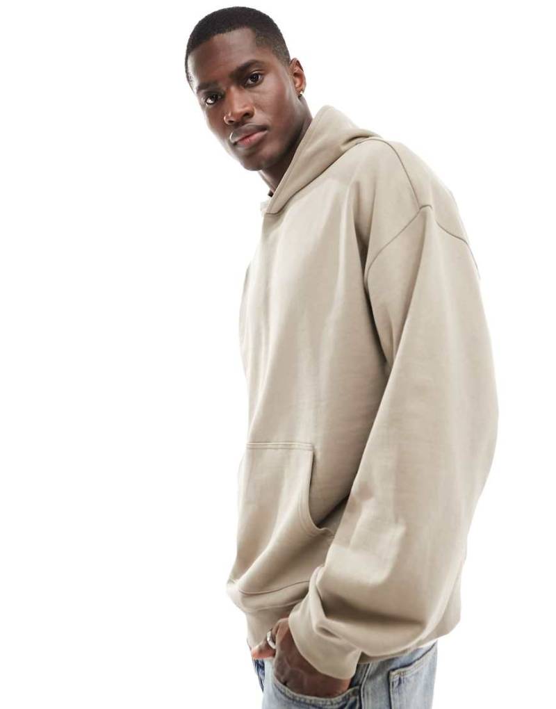 New Look - Oversize-Kapuzenpullover in Steinbeige-Neutral von New Look