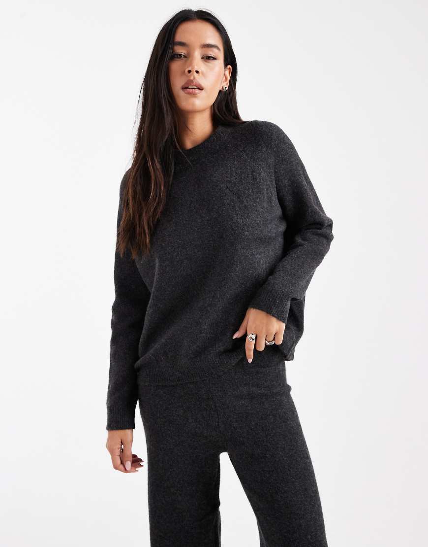 New Look - Oversize-Pullover in Dunkelgrau, Kombiteil von New Look