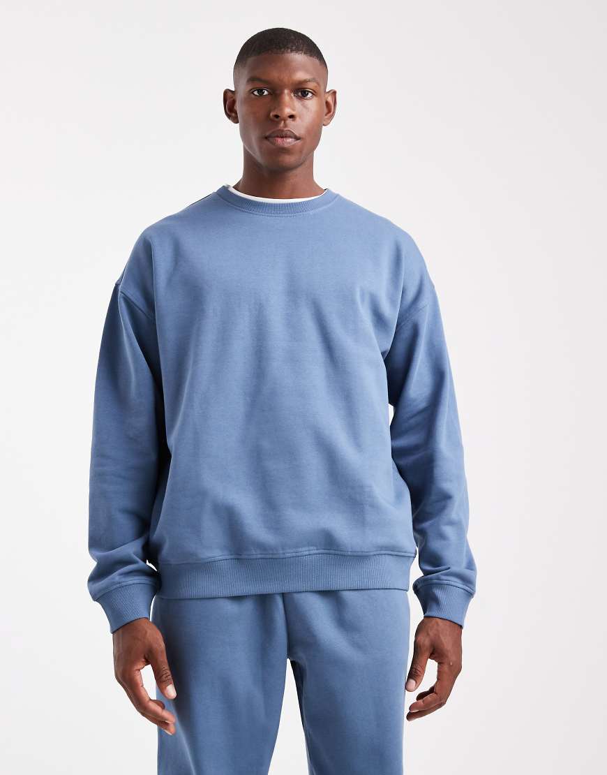 New Look - Oversize-Sweatshirt in Mittelblau, Kombiteil von New Look