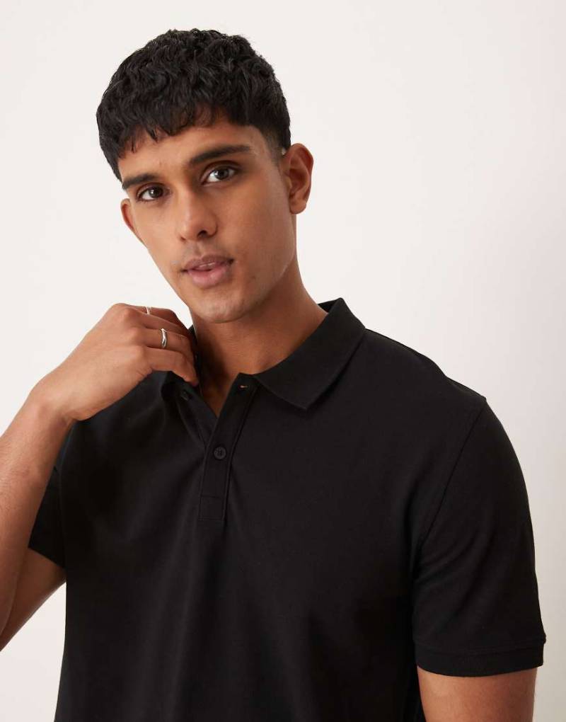 New Look - Pikee-Polohemd in Schwarz von New Look