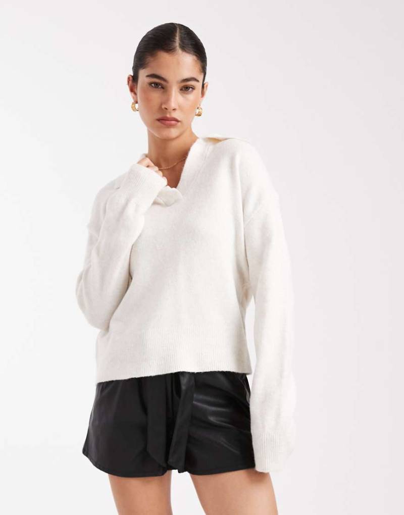 New Look - Polopullover in Weiß von New Look