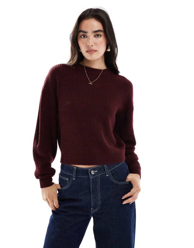 New Look - Pullover in Burgunderrot mit Ziernähten New Look - Pullover in Burgunderrot mit Ziernähten von New Look