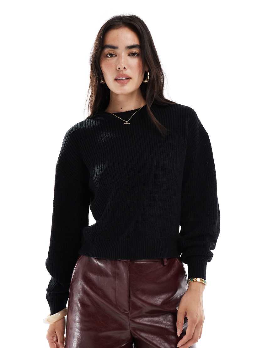 New Look - Pullover in Schwarz mit Ziernähten von New Look