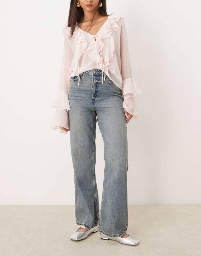 New Look - Santa - Jeans in Blau mit weitem Bein von New Look