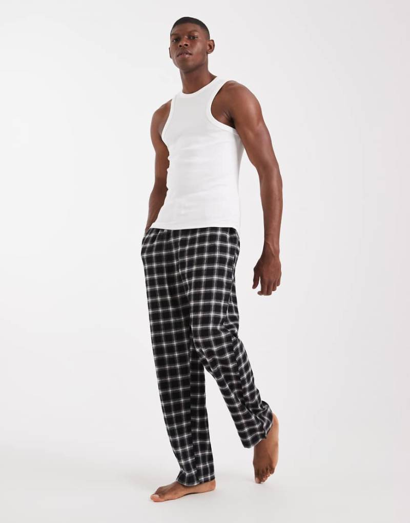 New Look - Schwarz karierte Pyjamahose von New Look