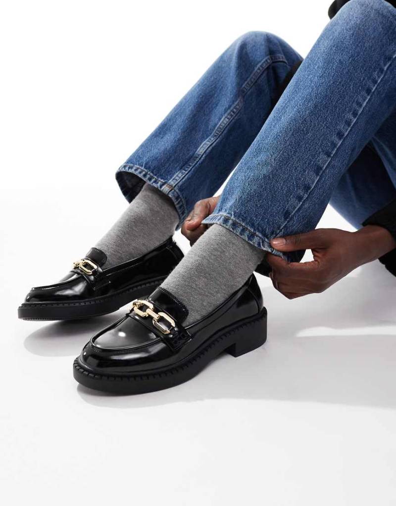 New Look - Schwarze Loafer mit dicker Sohle von New Look