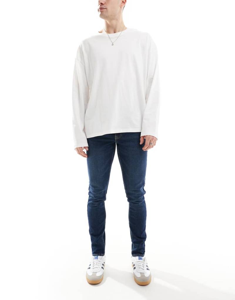 New Look - Skinny-Jeans in verwaschenem Indigoblau-Marineblau von New Look