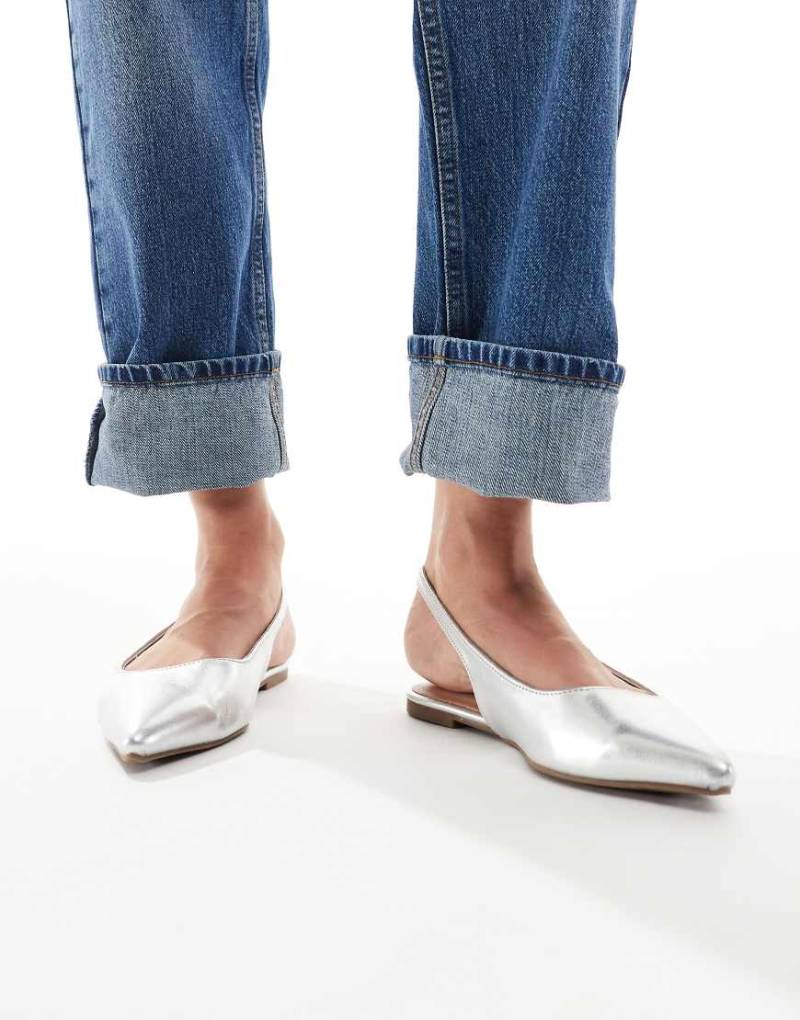 New Look - Slingback-Ballerinas in Silber von New Look