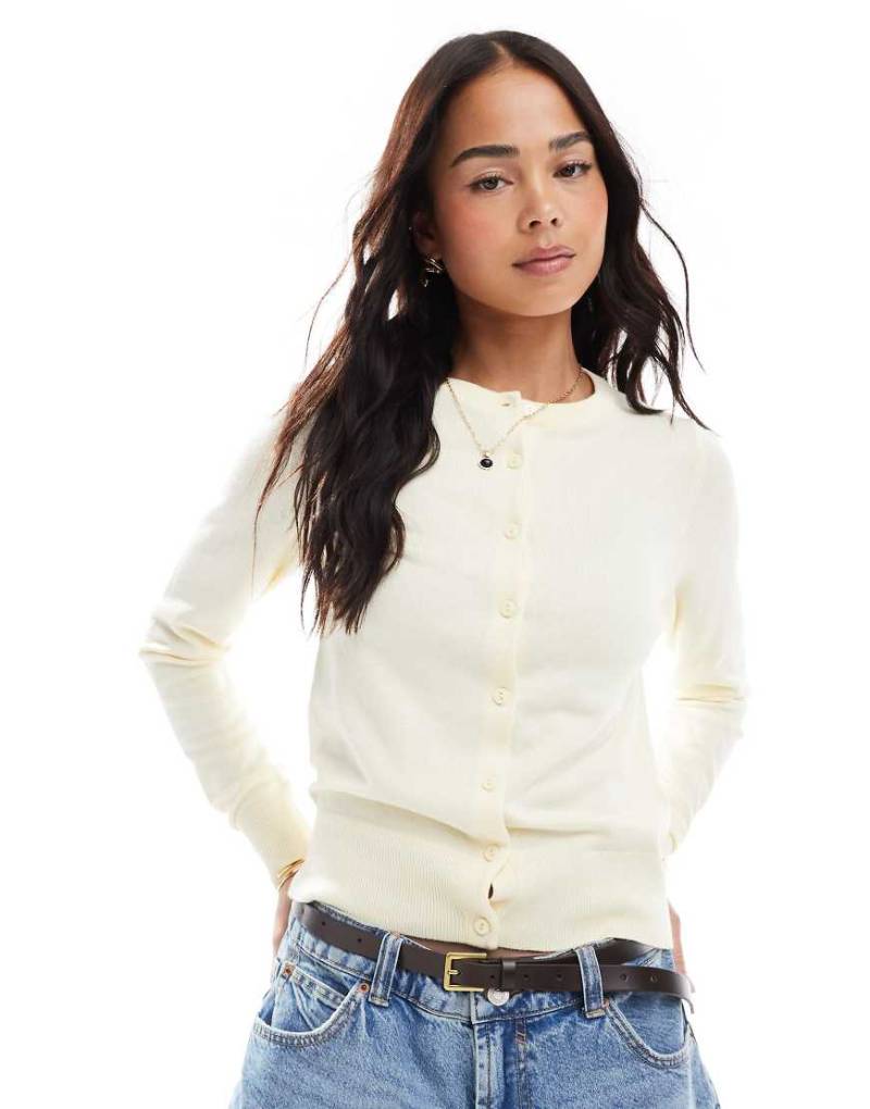 New Look - Strickjacke in Gelb mit Rundhalsausschnitt von New Look