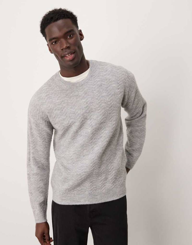 New Look - Strukturierter Pullover in Grau meliert von New Look