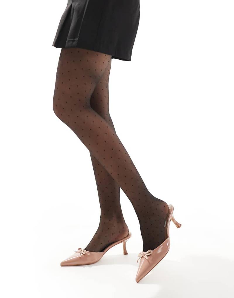 New Look - Strumpfhose in Schwarz mit Punktemuster von New Look