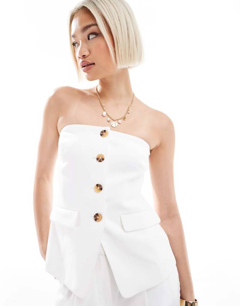 New Look - Trägerlose Weste in Weiß, Kombiteil von New Look