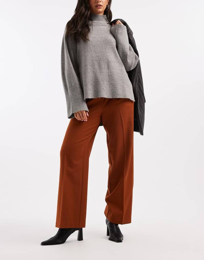 New Look - Weit geschnittene Hose in Rostbraun-Brown von New Look