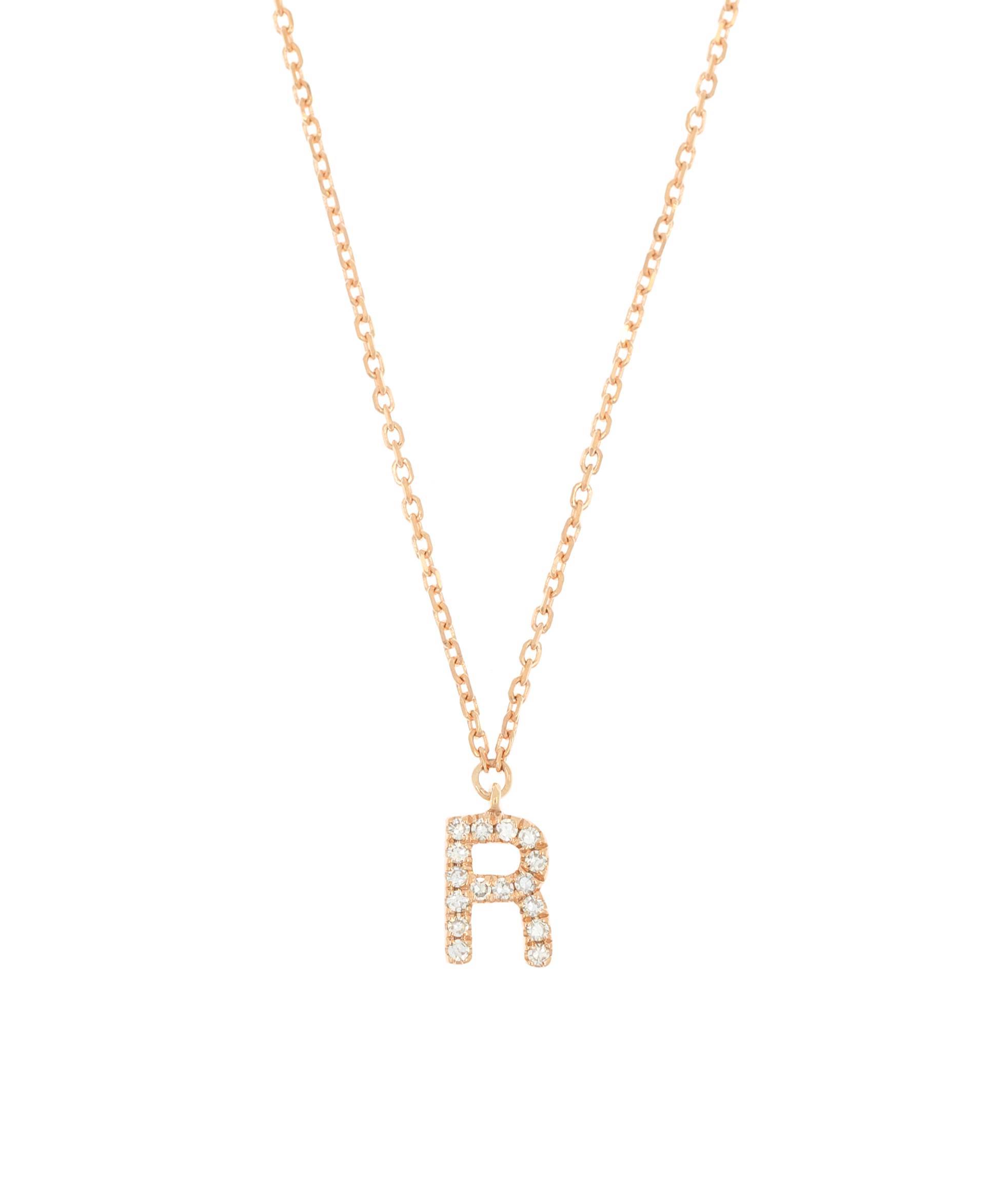 DIAMOND LETTER R 14K Roségold von New One