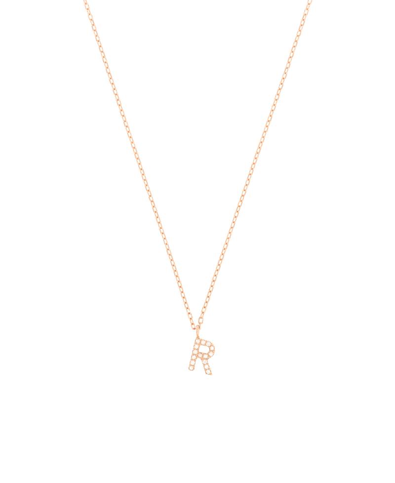 DIAMOND LETTER R 14K Roségold von New One