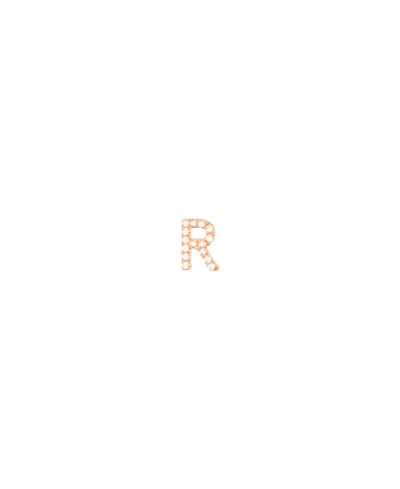 DIAMOND LETTER R Single 14K Roségold von New One