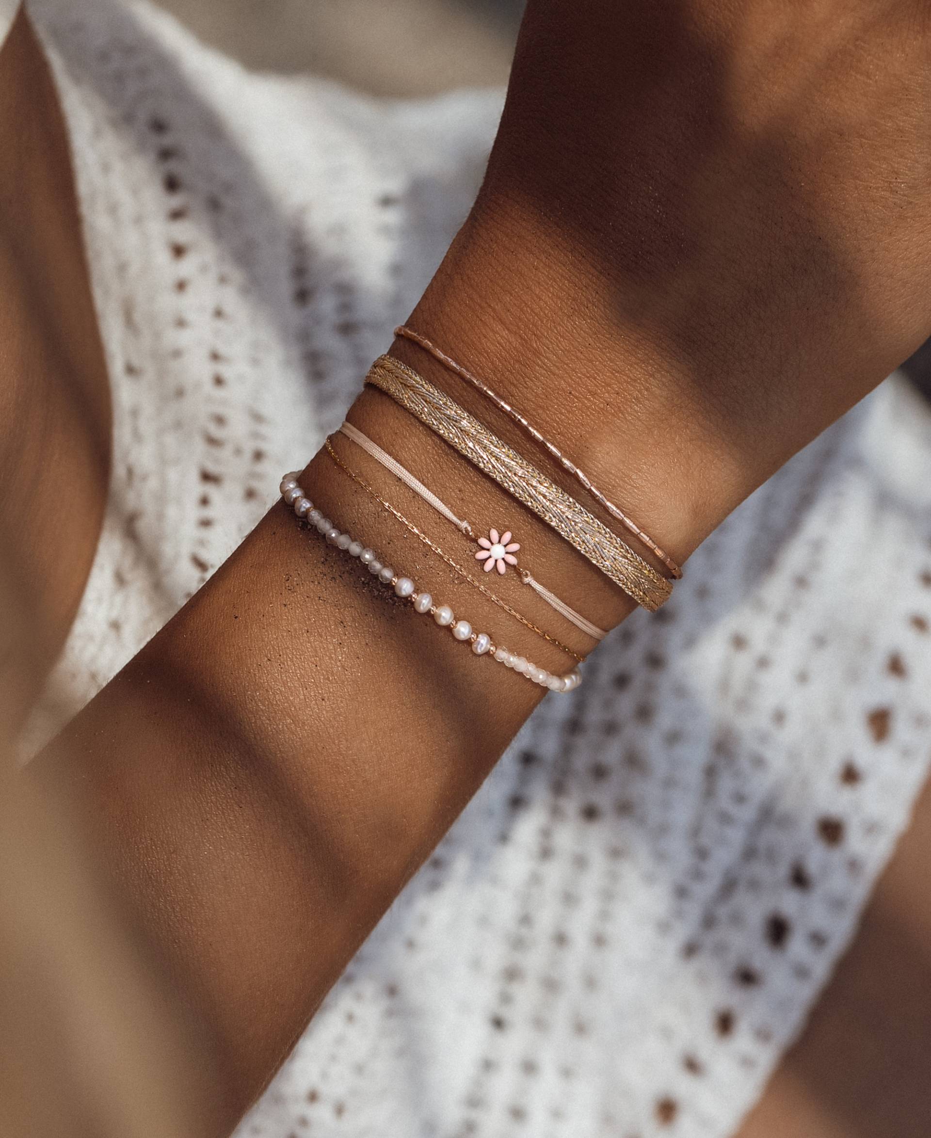 EMAILLE DAISY Armband Rosa von New One