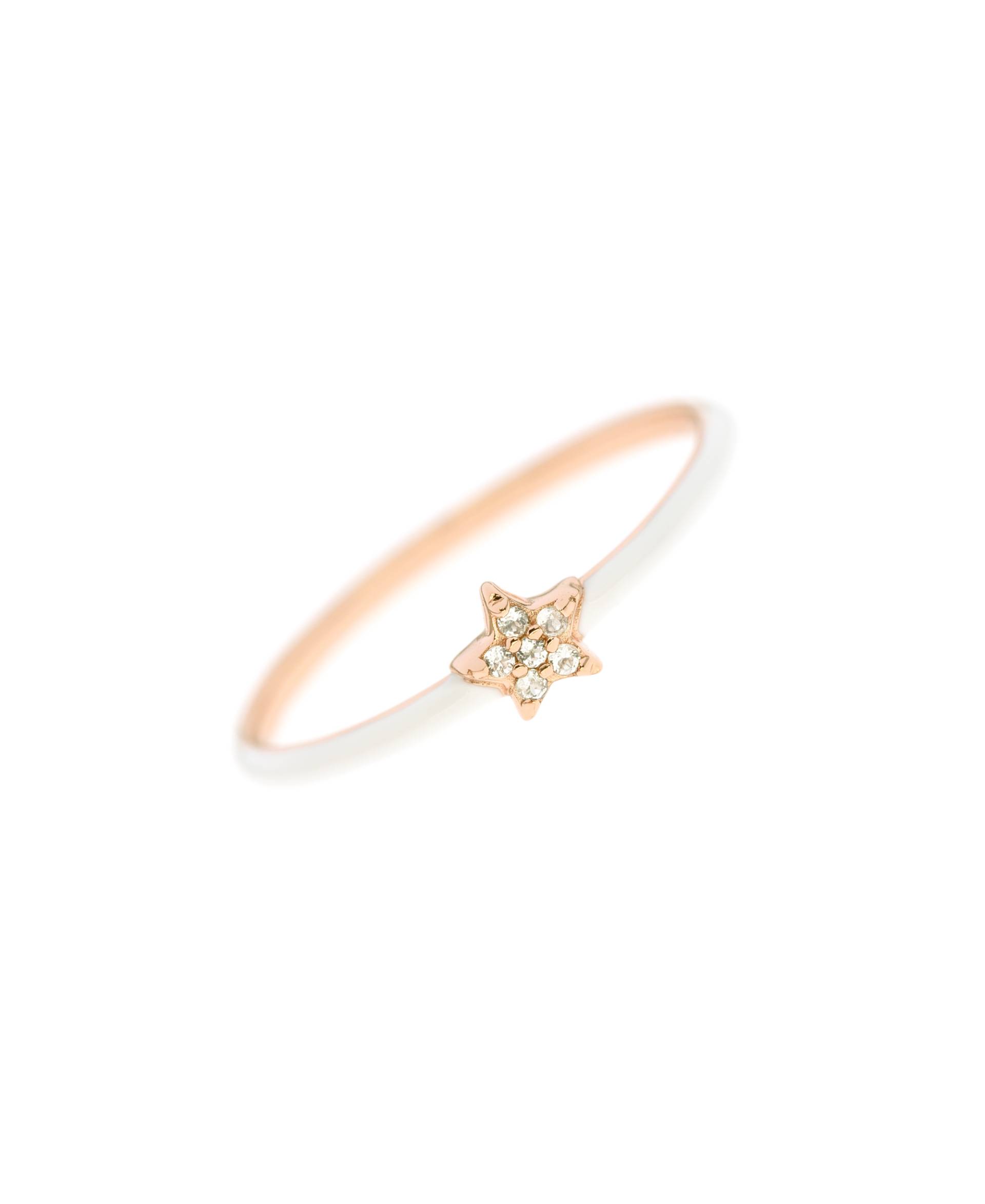 TOPAZ STAR Ring Weiß von New One