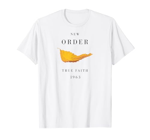 New Order Damen T-Shirt Weiß Kurzarm Crew Neck Small EU 16-17.5 Klassisch Retro-Klassisch True Faith 1963 Graphic von New Order