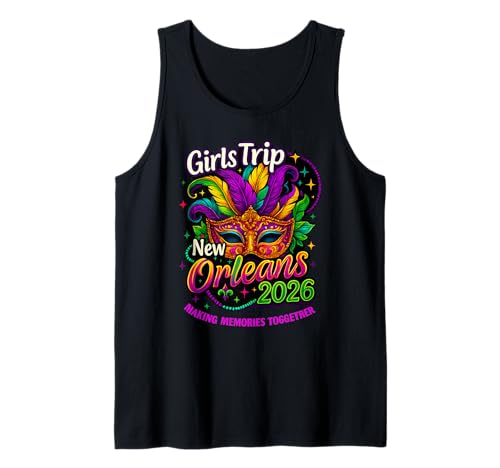 Girls Trip New Orleans 2026 Mardi Gras Maske Perlen Mädchen Damen Tank Top Girls Trip New Orleans 2026 Mardi Gras Maske Perlen Mädchen Damen Tank Top von New Orleans 2026 Mardi Gras Carnival Apparel