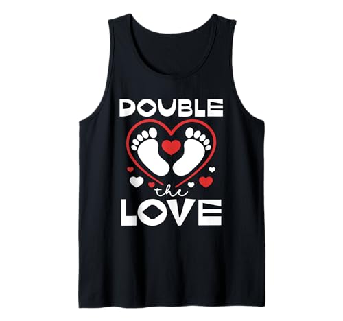 Double The Love Baby Feet Heart Twins Tank Top von New Parent Twins Baby Feet Heart Love