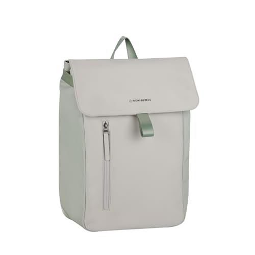 New Rebels Ceres Dothan Lime Hellgrau 15L Rucksack mit Klappe Wasserabweisend Laptop 15.6" von New Rebels