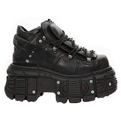 M-TANK106-C2 Unisex Schuhe Schwarz 100% Echtleder Absatzdesign von New Rock