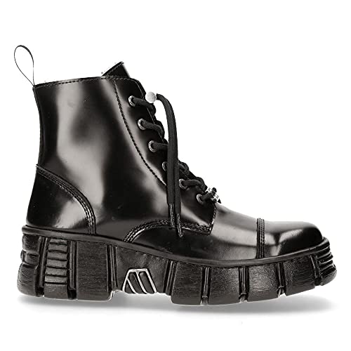 M-WALL005N-C6 Schwarz Stiefel Rock Biker Knöcheldesign Boots von New Rock