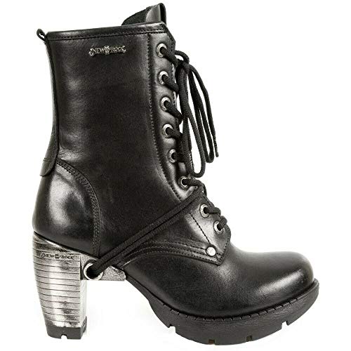 New Rock Trail M-TR001-S1 GOTH ROCK Ankle STIEFEL Schwarz Leder Fashion Punk Schuhe 38 von New Rock