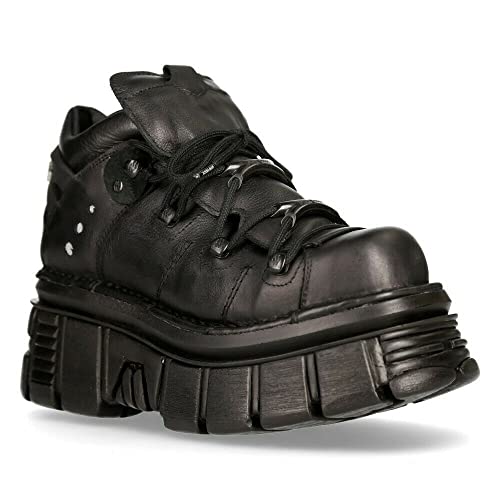 New Rock 106N Unisex-Turm 100% Leder Gothic-Plattform Punk Mode Stiefeletten Schuh 45 von New Rock