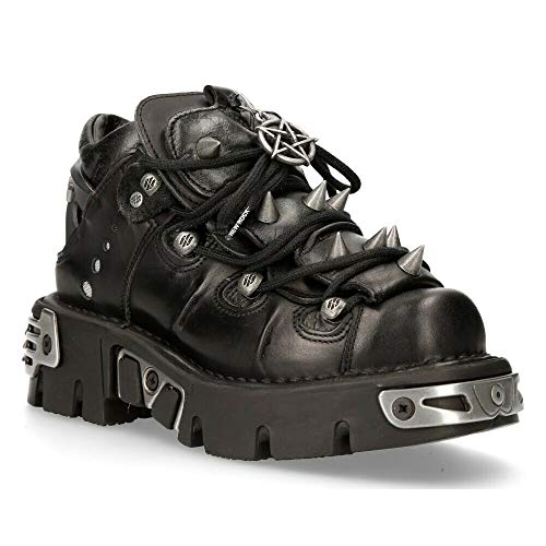 New Rock 110-S1 Stiefeletten Aus Schwarzem Leder Mit Stacheln 37 von New Rock