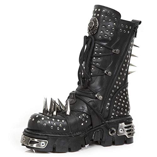 New Rock Black Men Boots Metallic Collection Heavy Punk Spikes M.1535-S1 (numeric_42) von New Rock