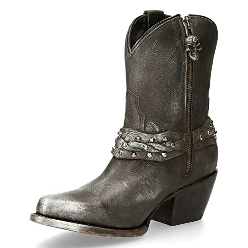 New Rock Damen Boots WSTM005-S1 Schwarz 100% Leder Cowboy Western Spitzstiefel 38 von New Rock