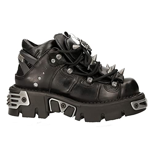 New Rock Damenstiefel Schwarz Goth Punk Design Schnürsenkel Stil m110 s1 von New Rock