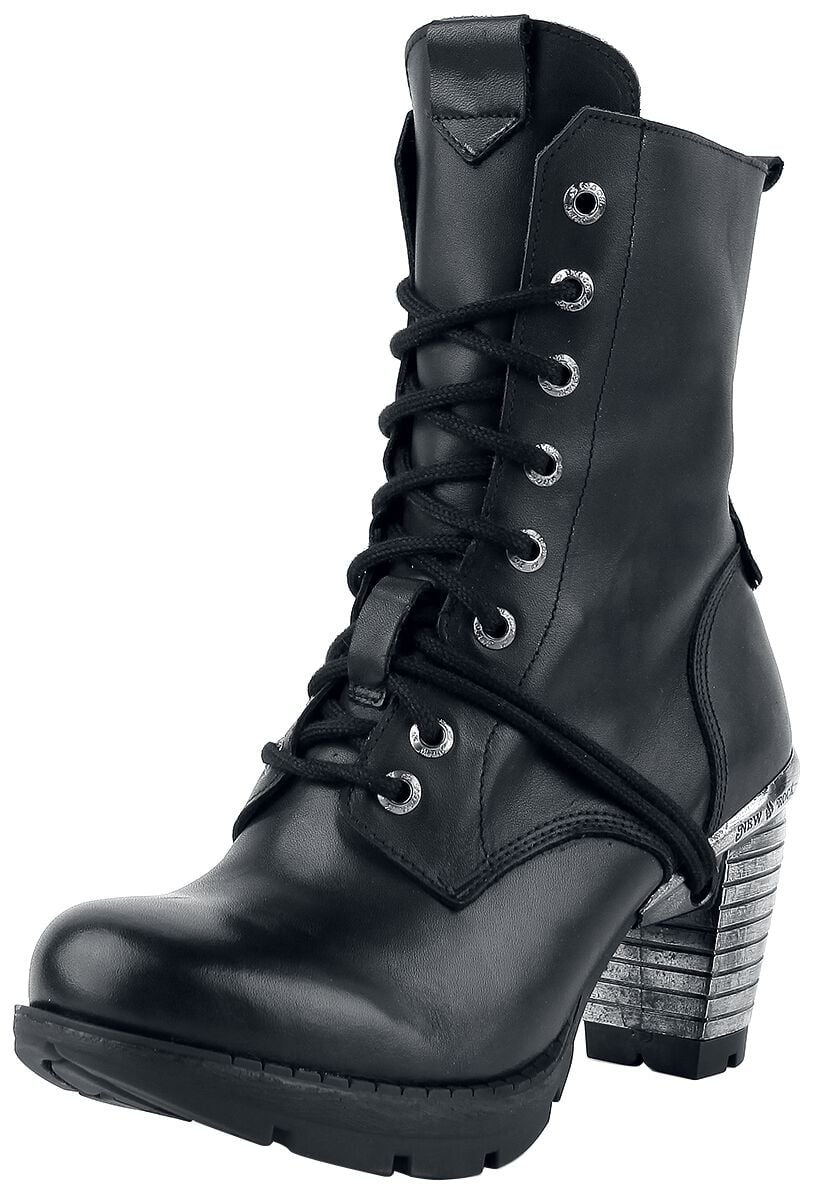 New Rock - Gothic Boot - Trail Negro Tacon Acero - EU36 bis EU43 - für Damen - Größe EU39 - schwarz von New Rock