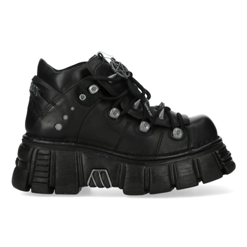 New Rock - Gothic Schnürschuh - ANKLE BOOT BLACK TOWER M-110N-S1 - EU36 bis EU47 - Größe EU38 - schwarz von New Rock