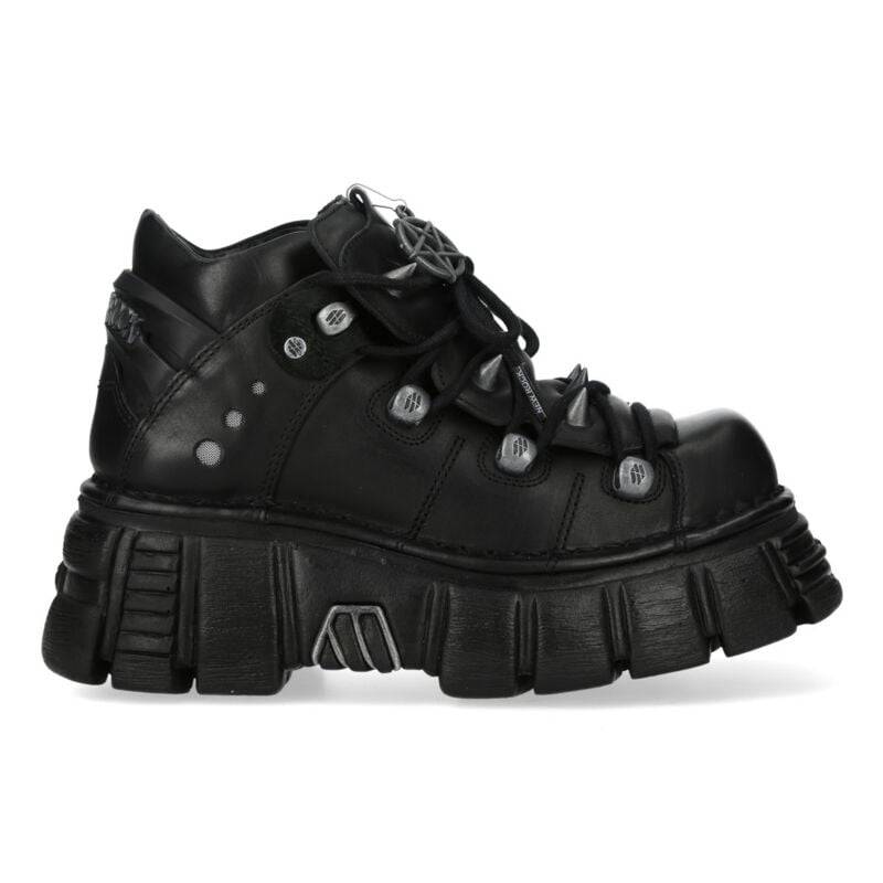 New Rock - Gothic Schnürschuh - ANKLE BOOT BLACK TOWER M-110N-S1 - EU36 bis EU47 - Größe EU43 - schwarz von New Rock