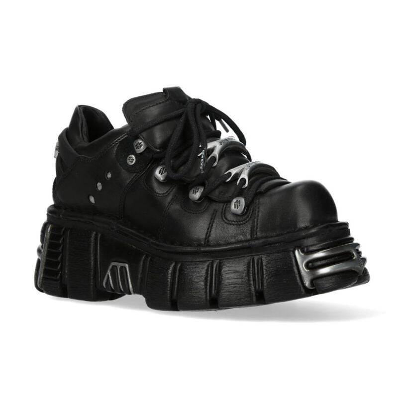 New Rock - Gothic Schnürschuh - METALLIC M-120N-C26 - EU36 bis EU47 - Größe EU46 - schwarz von New Rock