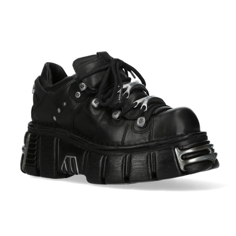 New Rock - Gothic Schnürschuh - METALLIC M-120N-C26 - EU36 bis EU47 - Größe EU47 - schwarz von New Rock