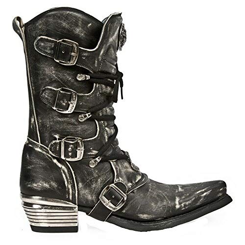 New Rock Herren M.7993-S3 Grau Dallas Western Cowboy Ledermode Stiefel 41 von New Rock