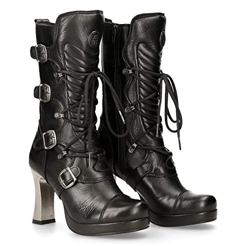 New Rock Damen 5815 S10 Motorradstiefel, Schwarz, 39 EU von New Rock