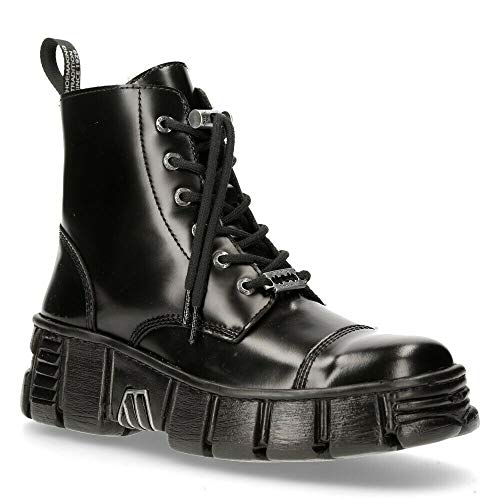 New Rock M-WALL005N-C6 Stiefel Schwarz Echtleder Rock Biker Design Boots von New Rock