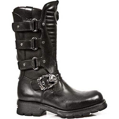 New Rock M.7604-S1 Schwarz Leder Stiefel (47 EU, Black) von New Rock