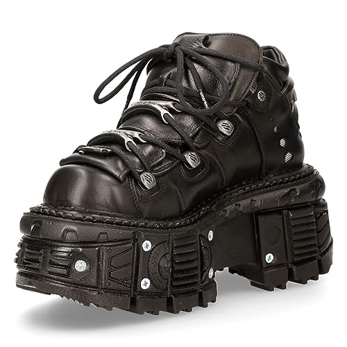 New Rock M.TANK106-C2 Stiefeletten aus echtem Militärleder (Numeric_47), Schwarz von New Rock